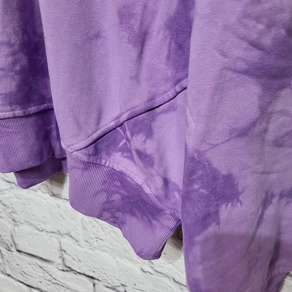 NWT Member's Mark Women's Large Tie Dye Lightweight Sweatshirt Blushed Lilac - Picture 4 of 8
